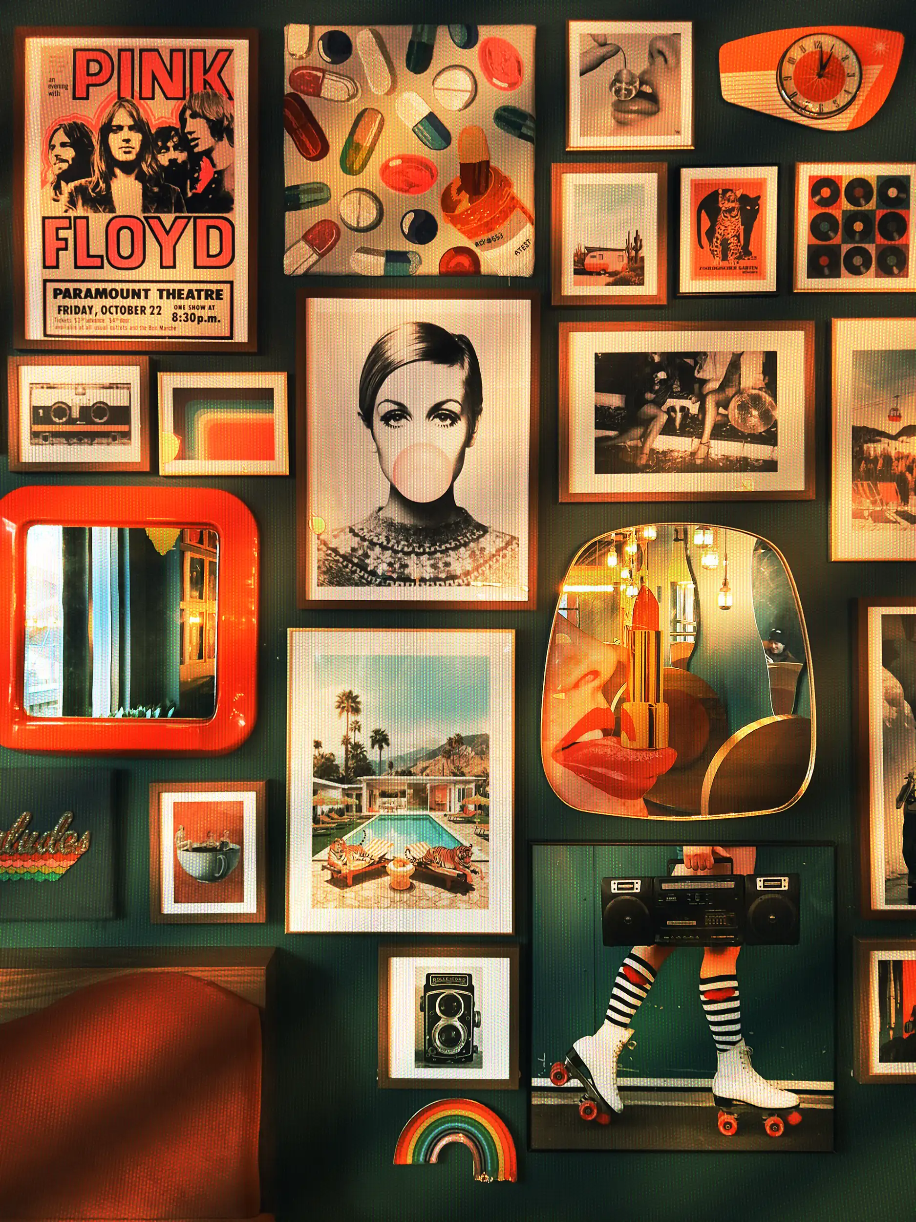 collage wall with posters